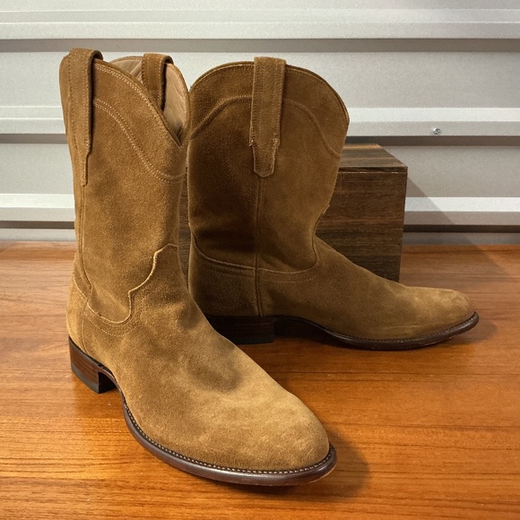 Tecovas Men Brown Suede Cowboy Western Roper Work Boot Size 13D - Picture 1 of 11